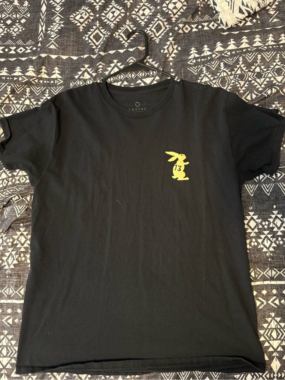 Empyre Black Short Sleeve Tee with Yellow Bunny Logo